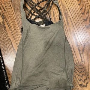 Green/ camo lulu lemon open back tank